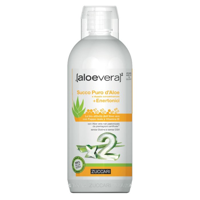 Zuccari AloeVera2 Succo Puro D’Aloe + Enertonici Integratore Alimentare