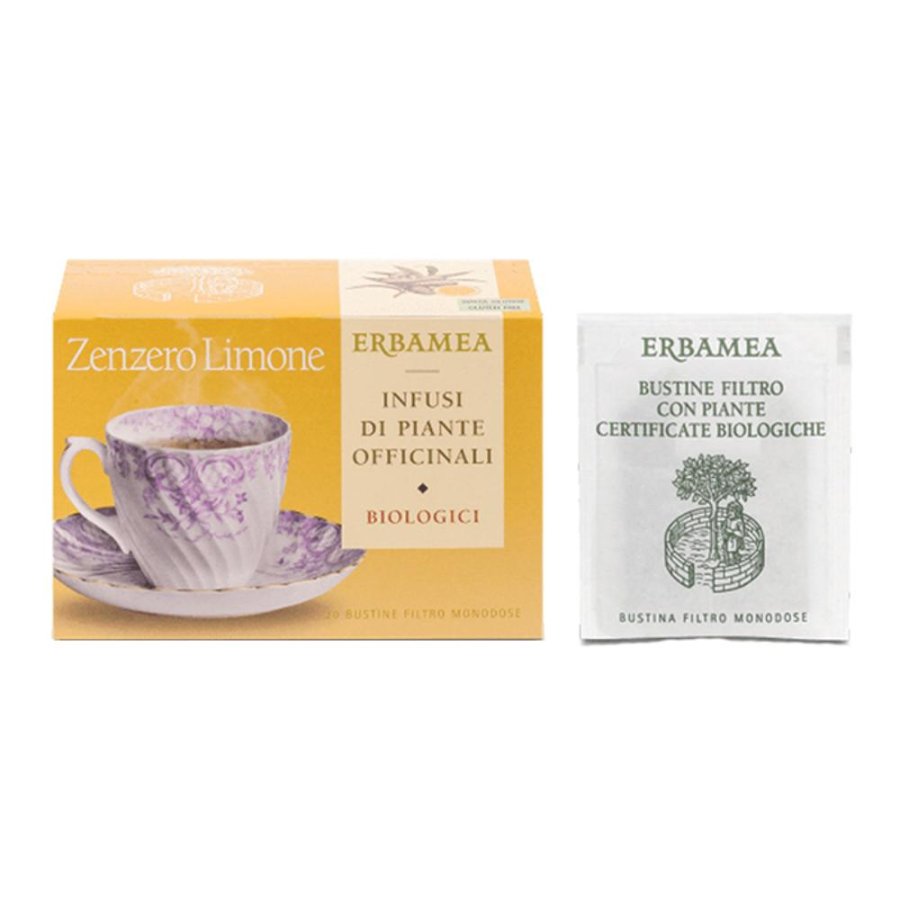 Erbamea Tisana Zenzero e Limone Biologica – Infuso Erboristico in 20 Bustine Filtro Erbamea Tisana Zenzero e Limone Biologica – Infuso Erboristico in 20 Bustine Filtro