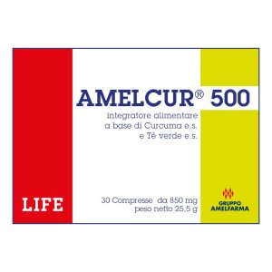 Amelcur 500 30 Compresse Integratore Alimentare Antiossidante a Base di Curcumina per Benessere Articolare e Sistema Immunitario