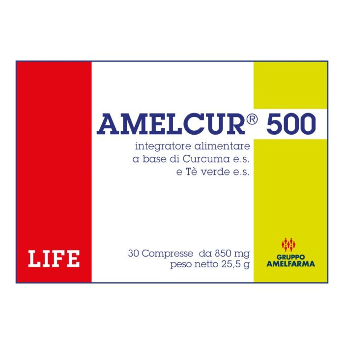 Amelcur 500 30 Compresse Integratore Alimentare Antiossidante a Base di Curcumina per Benessere Articolare e Sistema Immunitario