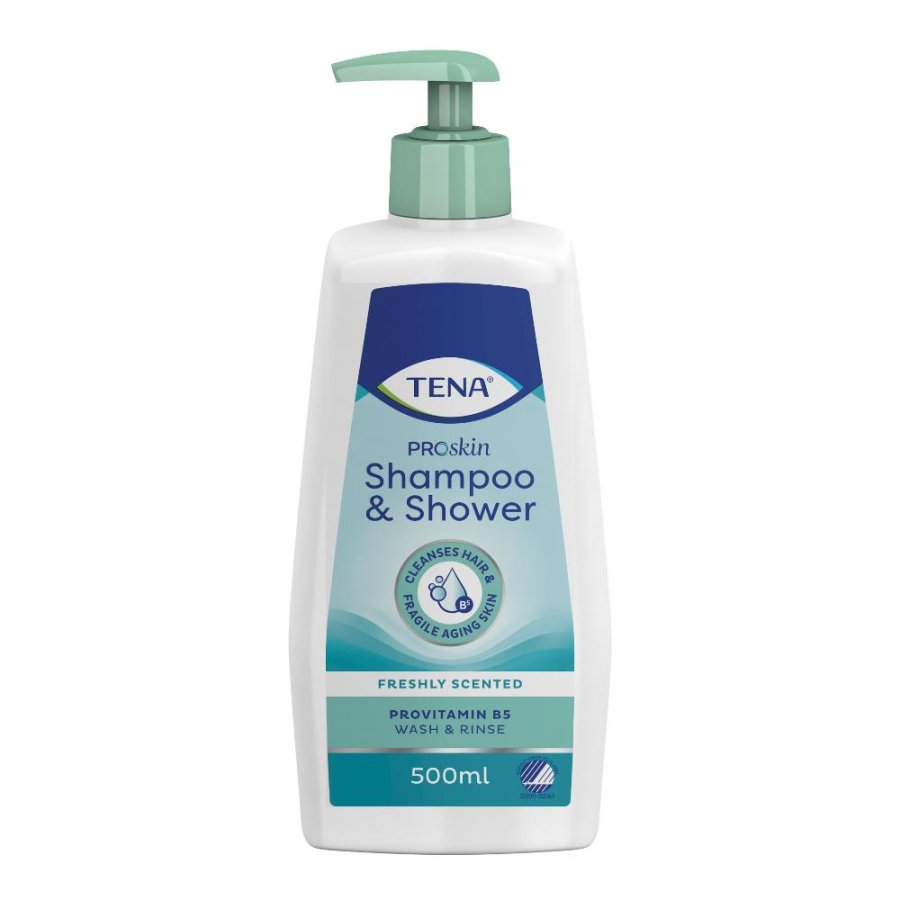 Tena Shampoo & Shower Detergente Delicato Corpo e Capelli 500 ml per Pelli Sensibili