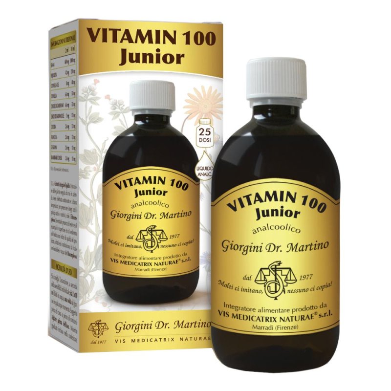 Vitamin 100 Junior integratore multivitaminico liquido per bambini flacone 500 millilitri