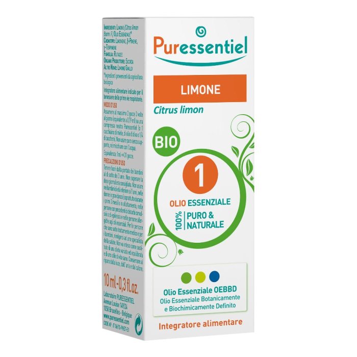 Puressentiel Olio Essenziale Limone Bio 100% Puro e Naturale per Aromaterapia e Benessere