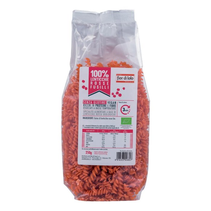 Fior Di Loto Fusilli Di Lenticchie Rosse Bio 250 G