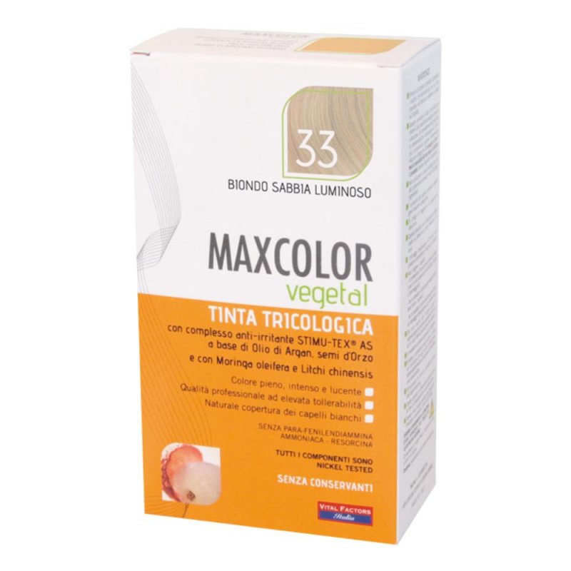 Vital Factors MaxColor Vegetal Tinta Tricologica 33 Biondo Sabbia Luminoso
