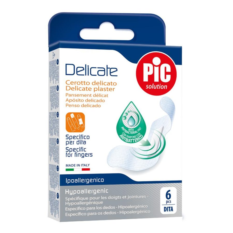 Pikdare Cerotto Pic Delicate Dita Antibatterico 6 Pezzi Pikdare Cerotto Pic Delicate Dita Antibatterico 6 Pezzi