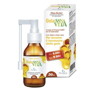Paladin Pharma Sanavita - Gola Spray con Propoli Aloe Altea Eucalipto Menta,30 ml