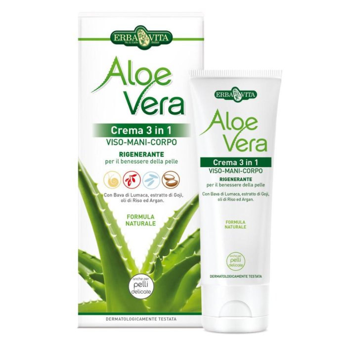 Erba Vita Aloe Vera Crema 3 In 1 Viso Mani Corpo 200ml