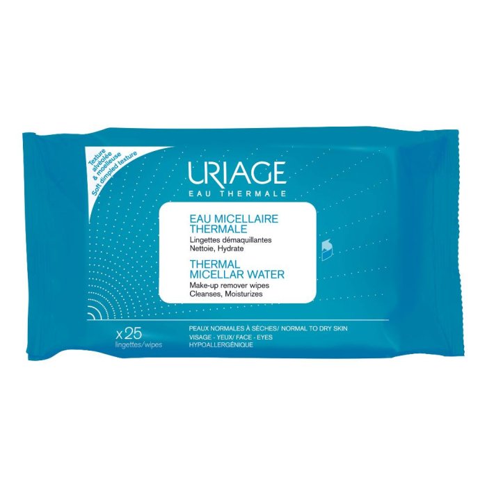 Uriage Laboratoires Dermatologiques Igiene Viso Acqua Micellare Pelle Normale e Secca 25 Salviette