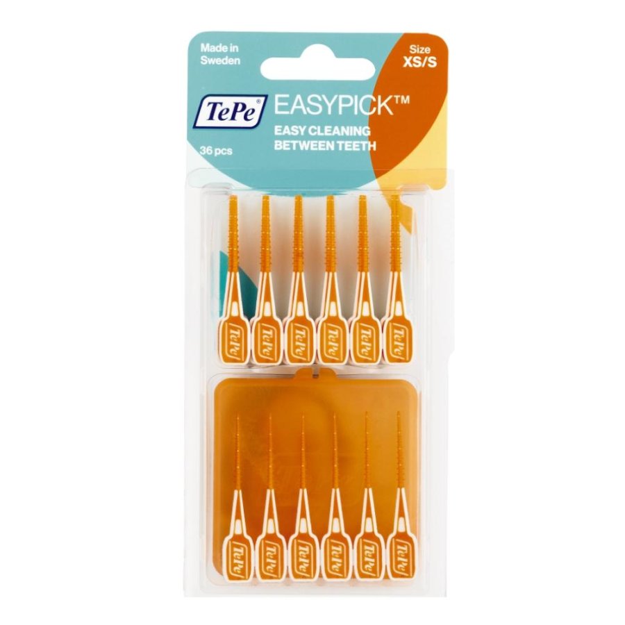 TePe EasyPick Stick Dentale Arancione Taglia XS S 36 Pezzi TePe EasyPick Stick Dentale Arancione Taglia XS S 36 Pezzi