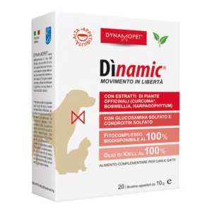 Dynamopet Dinamic integratore per cani e gatti 20 bustine da 10 ml tono energia e vitalità