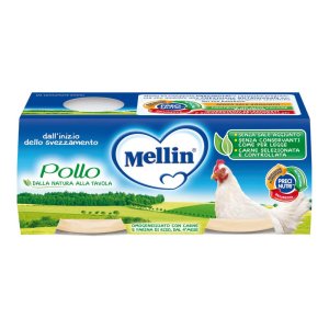 Mellin Omogeneizzato di Pollo 2x120 g – Alimento per l’Infanzia a Base di Carne di Pollo per Bambini