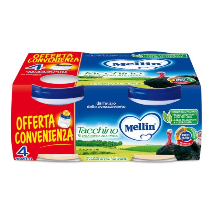 Mellin Omogeneizzato Tacchino 4x80 G