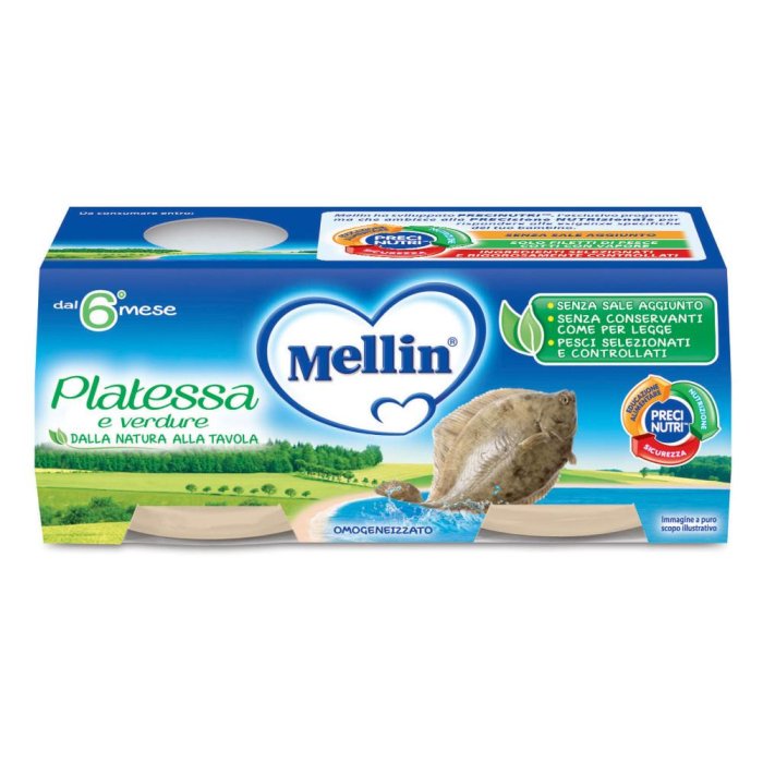 Mellin Omogeneizzato Platessa 2x80 G