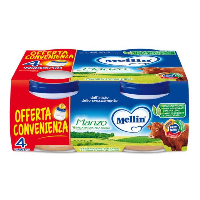 Mellin Omogeneizzato Manzo 4x80 G