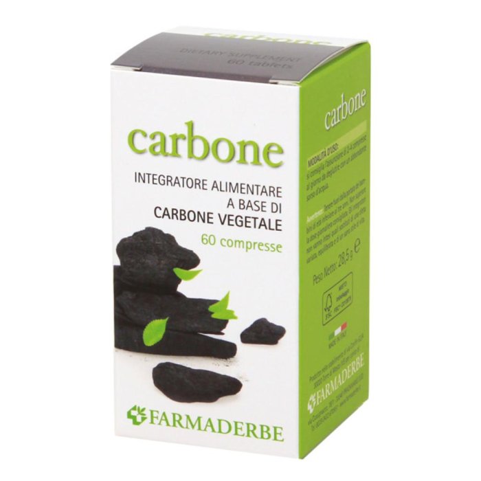 Farmaderbe Carbone Vegetale Integratore Gas Intestinali 60 Compresse