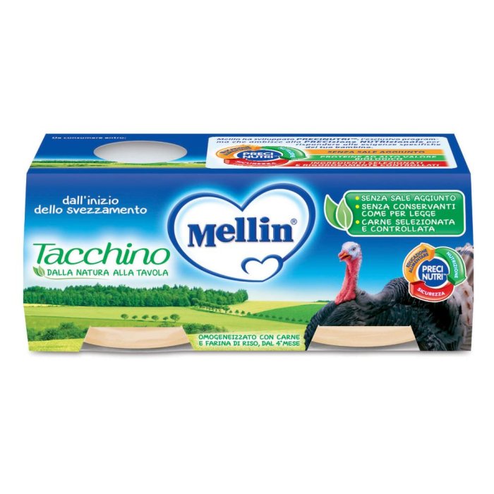 Mellin Omogeneizzato Tacchino 100% Naturale 2x80g