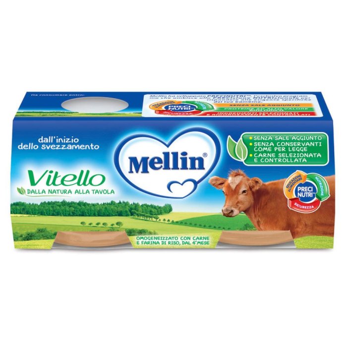 Mellin Omogeneizzato Vitello 100% Naturale 2x80g