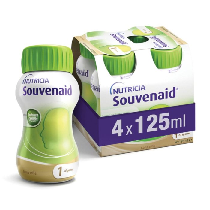 Nutricia Souvenaid Trattamento Nutrizionale del Declino Cognitivo Legato all'Età Gusto Caffè 4x125ml