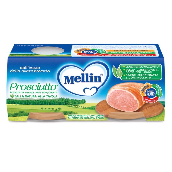 Mellin Omogeneizzato Prosciutto 100% Naturale 2x80g