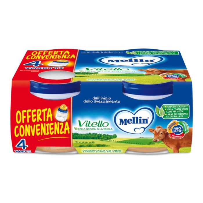 Mellin Omogeneizzato Vitello 4 Pezzi X 80 G