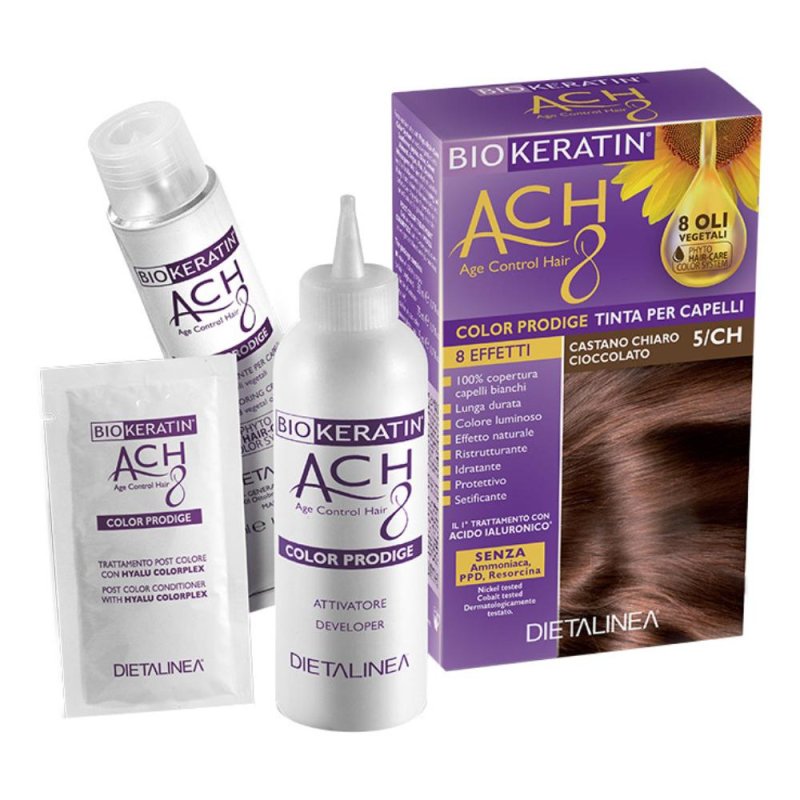 Biokeratin ACH8 5/CH castano chiaro trattamento colorante delicato per capelli