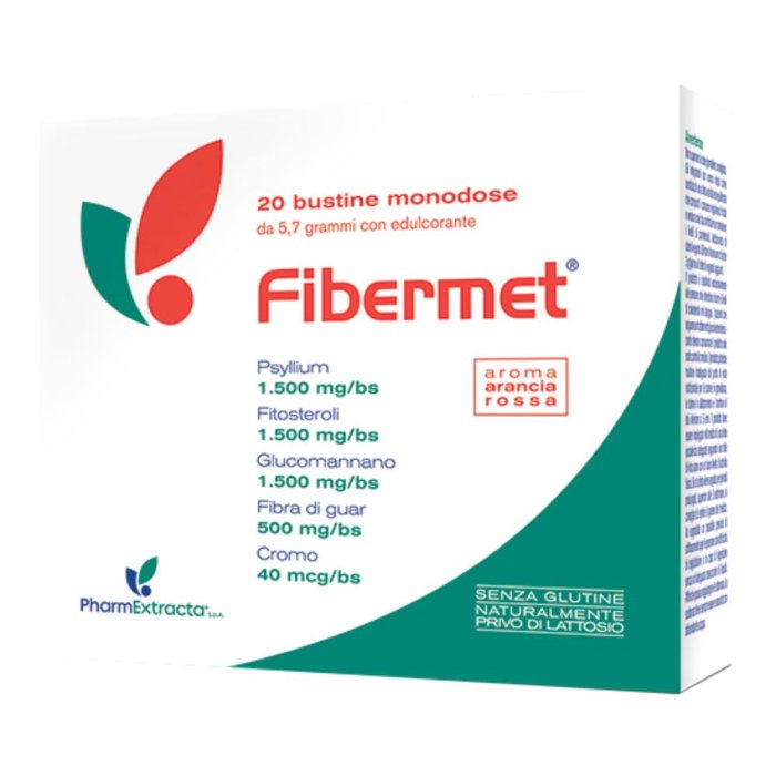 Fibermet - Integratore per il Metabolismo dei Lipidi e Carboidrati - 20 Bustine