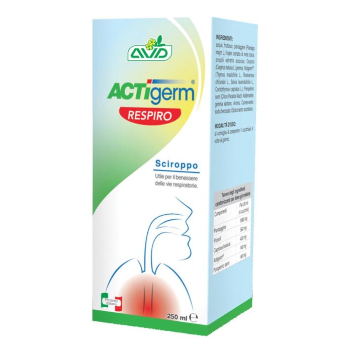 Actigerm Respiro sciroppo 250 ml integratore per il benessere delle vie respiratorie