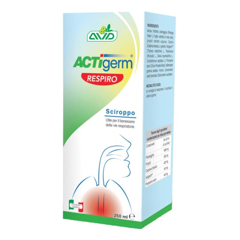 Actigerm Respiro sciroppo 250 ml integratore per il benessere delle vie respiratorie