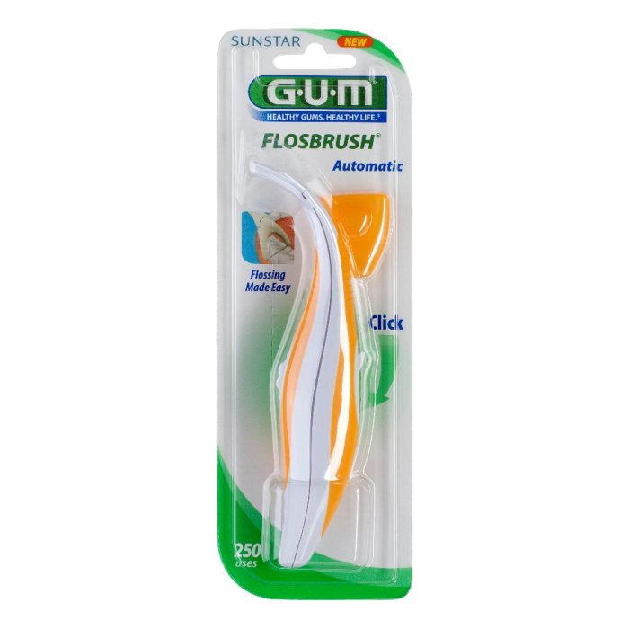 GUM  Igiene Dentale Quotidiana Flosbrush Automatic Forcella + Filo