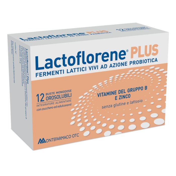 Lactoflorene plus 12 buste monodose orosolubili con fermenti lattici vivi- Montefarmaco Spa