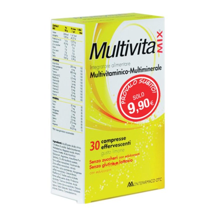 Multivitamix Effervescente Senza Zucchero E Senza Glutine 30 compresse