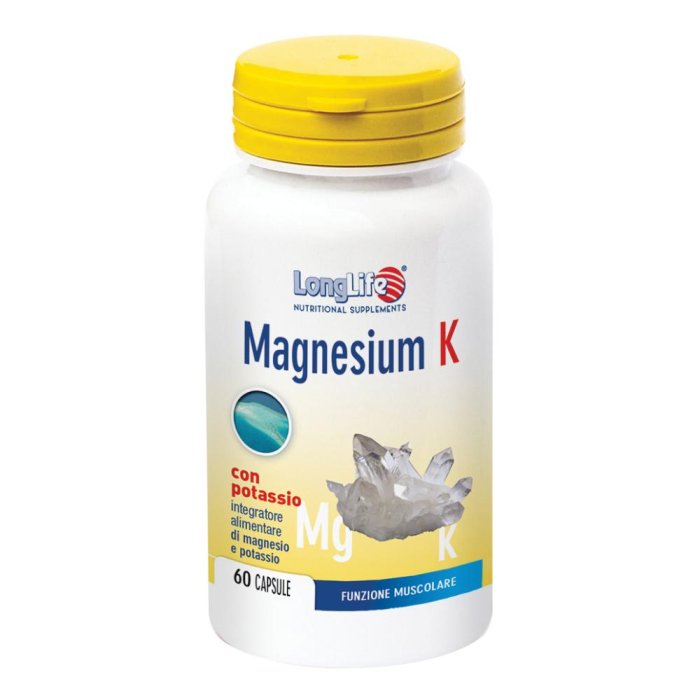 Longlife Magnesium K con Potassio - Integratore Alimentare per il Benessere Muscolare e Cardiovascolare 60 capsule