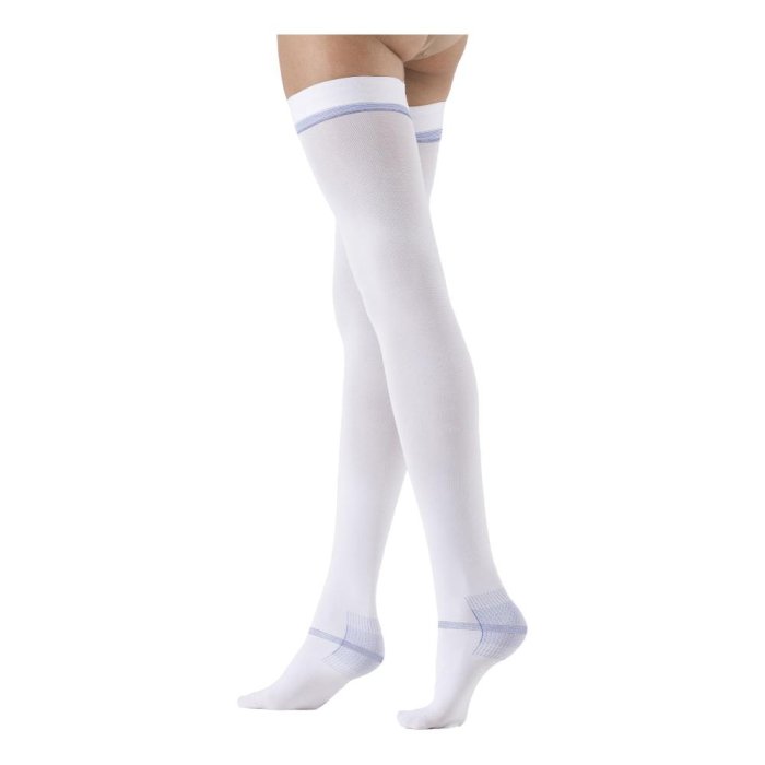Calze a Compressione Graduata Varisan in Cotone Bianche per Benessere e Circolazione delle Gambe Taglia Extra Small