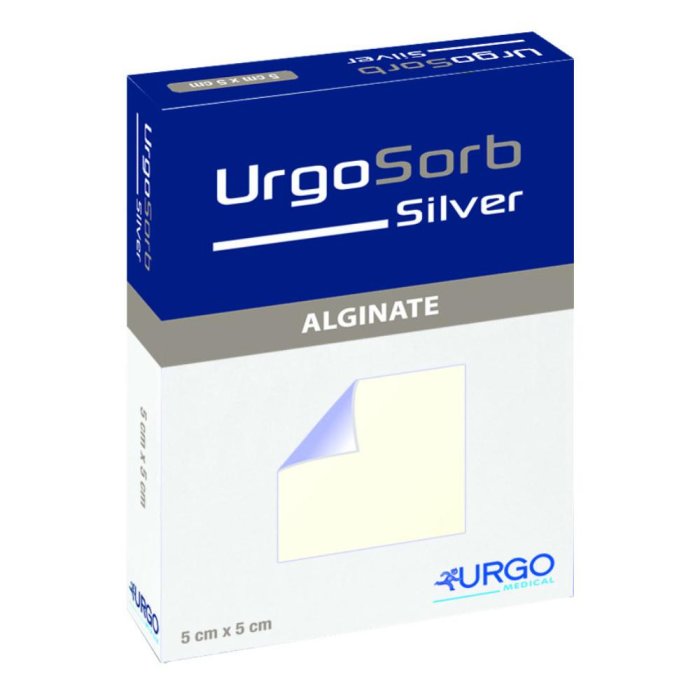 UrgoSorb Silver 5x5 cm 10 pezzi - medicazione assorbente con argento