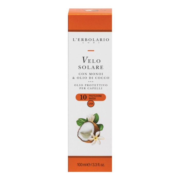 L'Erbolario Velo Solare Con Monoi & Olio Di Cocco Protettivo Capelli SPF10 100 ml