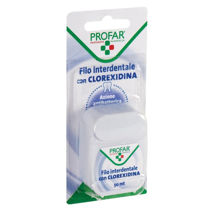 Profar Filo Interdentale con Clorexidina 50 m Azione Antibatterica 1 Pezzo