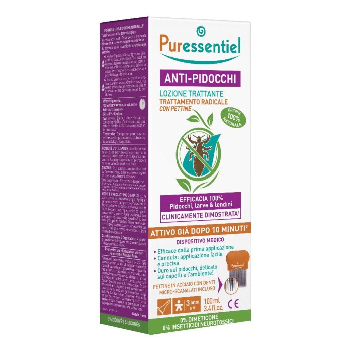 Alloga Italia Lozione Antipidocchi 100 Ml + Pettine Puressentiel