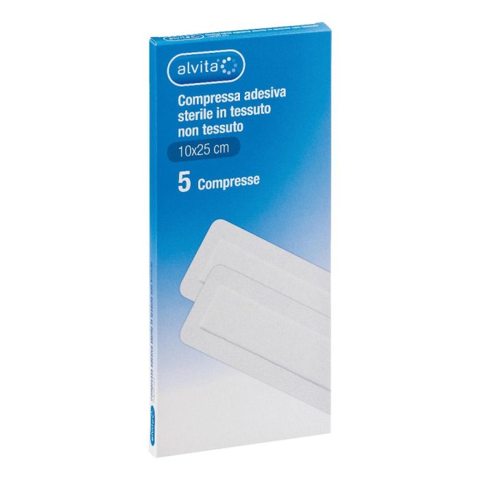 Alvita Compressa Adesiva Sterile In TNT 10 x 25 cm 5 Compresse