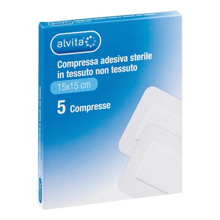 Alvita Compressa Adesiva Sterile In TNT 15 x 15 cm 5 Compresse