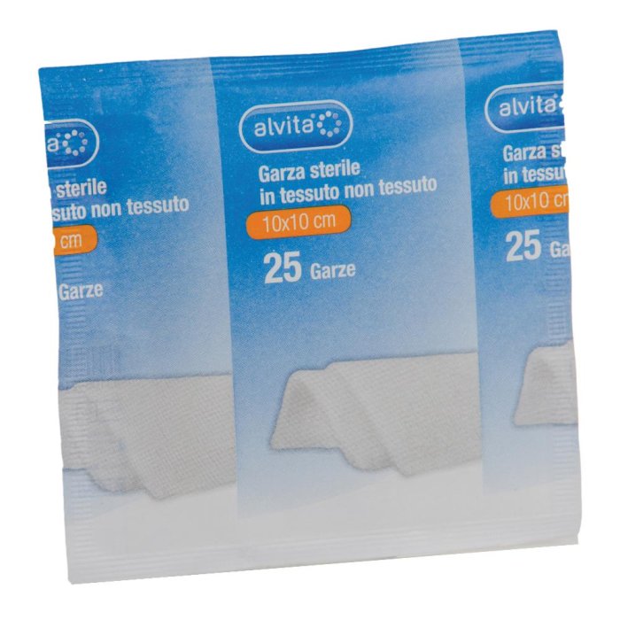 Alvita Garza Sterile in Tessuto non Tessuto 10x10cm, 25 Pezzi