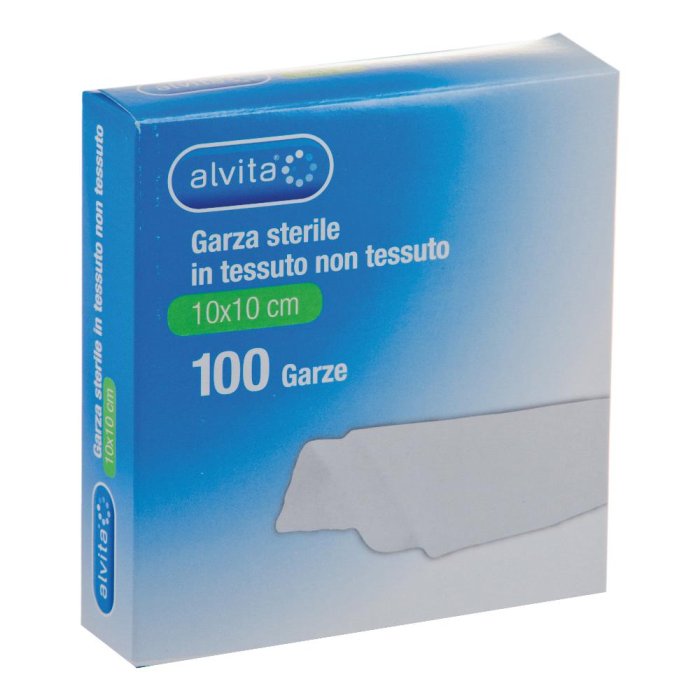 Alvita Garza Sterile in Tessuto Non Tessuto - 10 x 10 cm, Confezione da 100 Pezzi