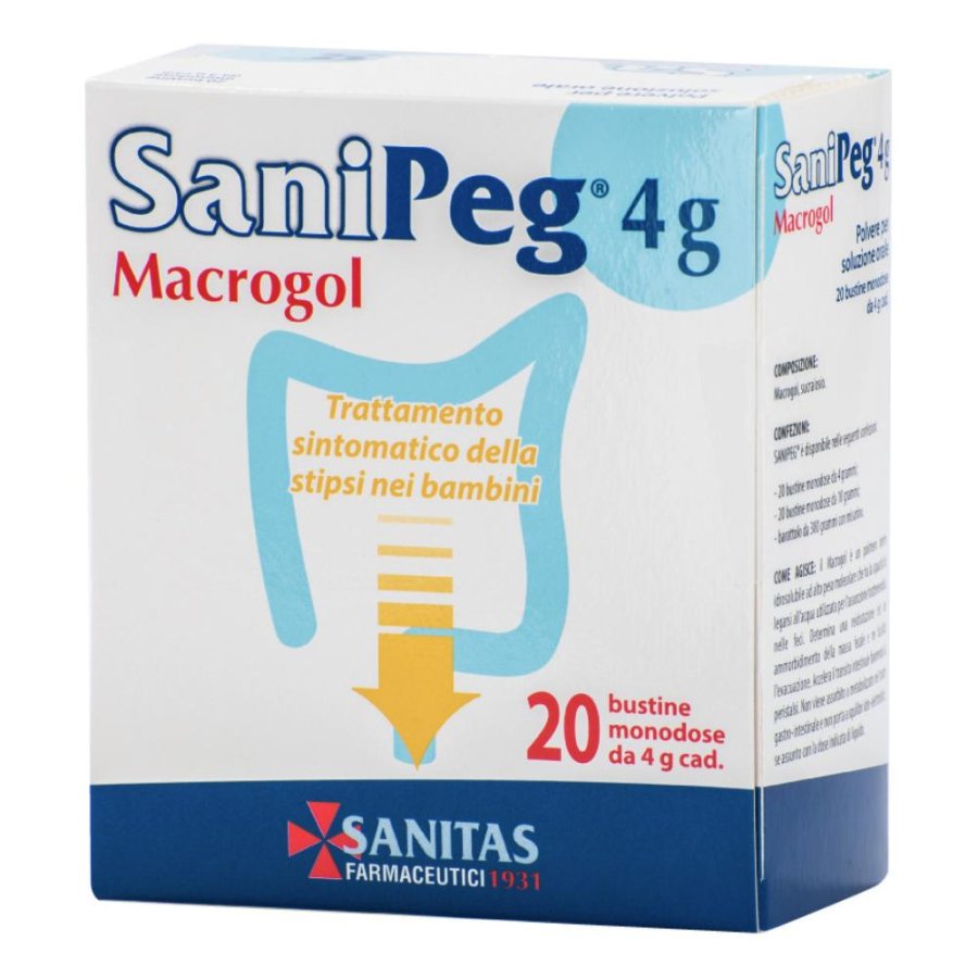 Sanipeg Macrogol Polvere Per Soluzione Orale 20 Bustine 4 G