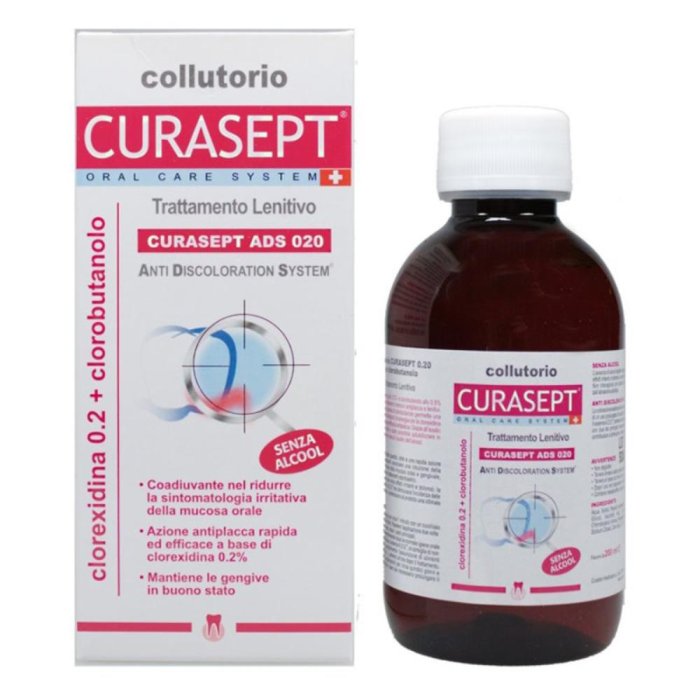 Curaden Curasept ADS Clorexidina 0,20% Clorobutanolo Colluttorio Lenitivo 200 ml