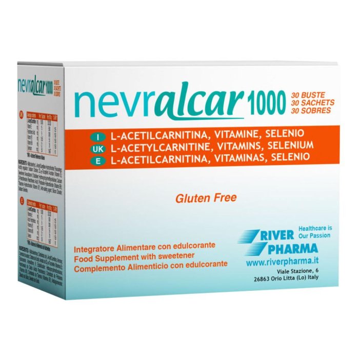River Pharma  Vitamine Minerali Nevralcar 1000 Integratore 30 Buste