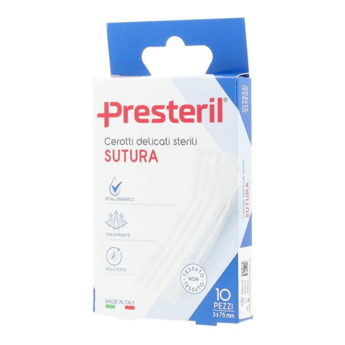 Medipresteril Cerotto Per Sutura Delicati Sterili TNT 3 x 75 mm 10 Pezzi