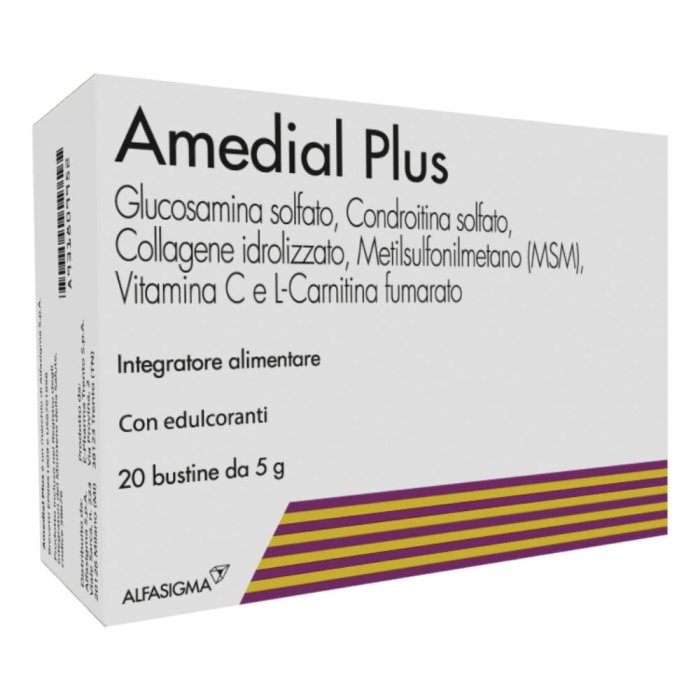Amedial Plus Glucosamina Collagene Integratore Alimentare 20 Bustine