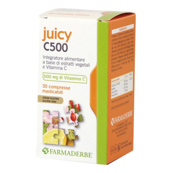 Farmaderbe Juicy C500 Integratore di Vitamina C 30 Compresse Masticabili
