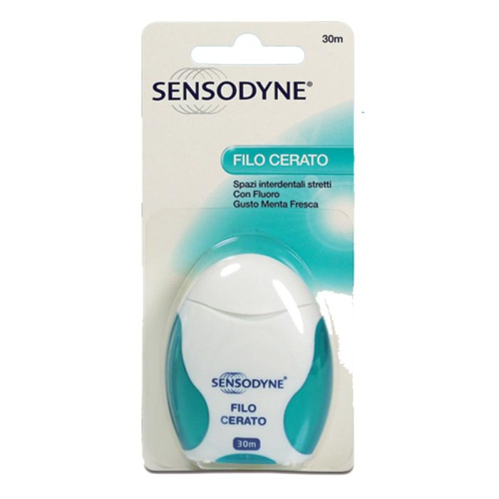 Sensodyne Filo Interdentale Cerato con Fluoro Gusto Menta Fresca 30 m 1 Pezzo