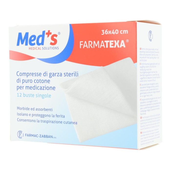 Farmac-zabban Garza Compressa Meds 12/8 36x40cm 12 Pezzi